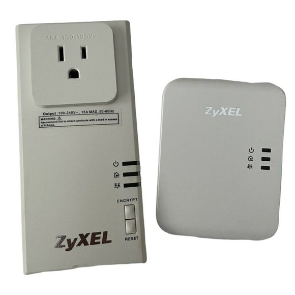 ZyXEL Set - 1 Powerline Pass-Thru Ethernet Adapter PLA-407 200Mbps & 1 - PLA-401 - Picture 1 of 10